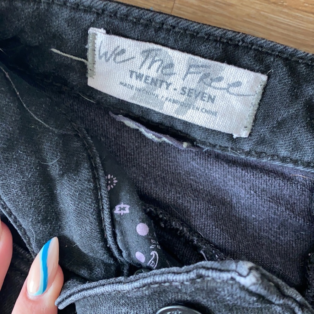 💓sold 💓Free people curvy high rise lace up flares - Picture 4 of 6